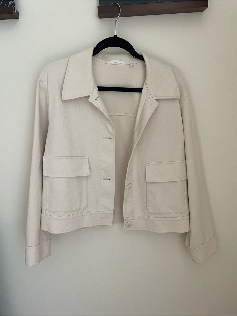 Uniqlo Cream Cropped Utility Jacket - Women's
